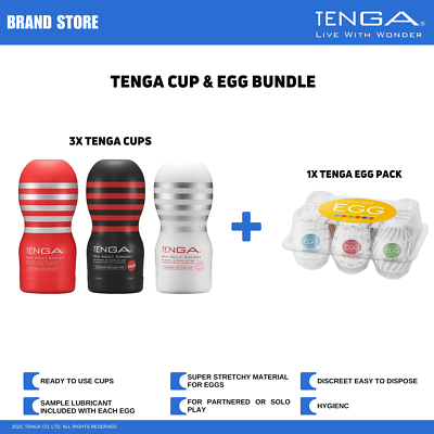 TENGA Disposable Cup & Egg Male Masturbator/Stroker Bundle NWT NIB