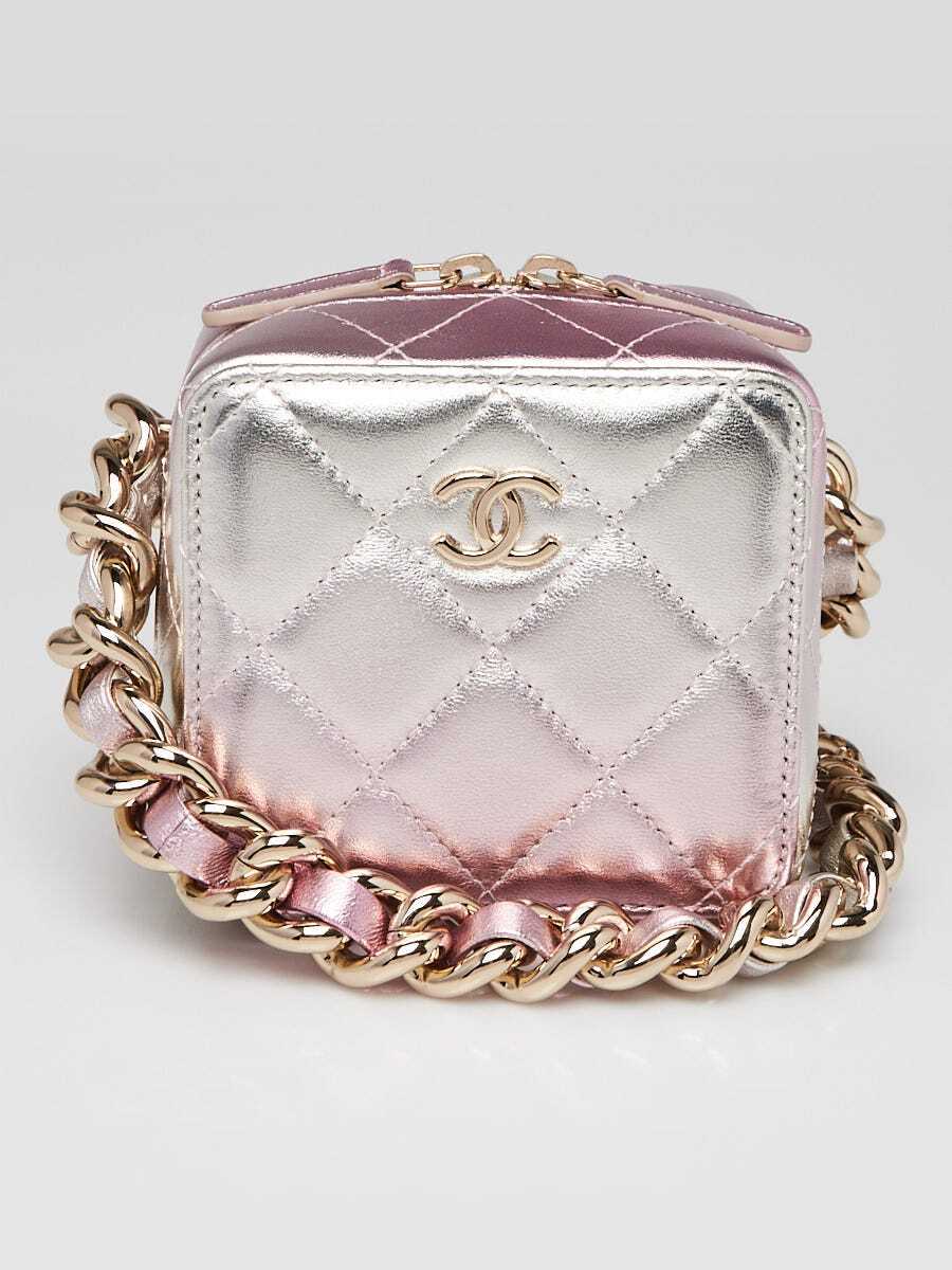 Chanel Metallic Silver/Pink Gradient Quilted Lambskin Chanel Metallic Silver/Pink Gradient Quilted Lambskin