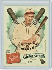2019 Topps Allen & Ginter Ginter Greats Insert #GG29 Mel Ott - Giants HOF - MINT