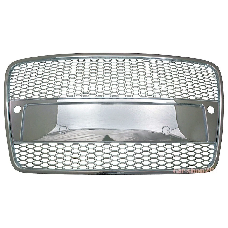 Chrome Fit For Audi A4 B7 Quattro Front Grille RS w/ Sensor Hole Honeycomb 05-08 Foto 3 de 4