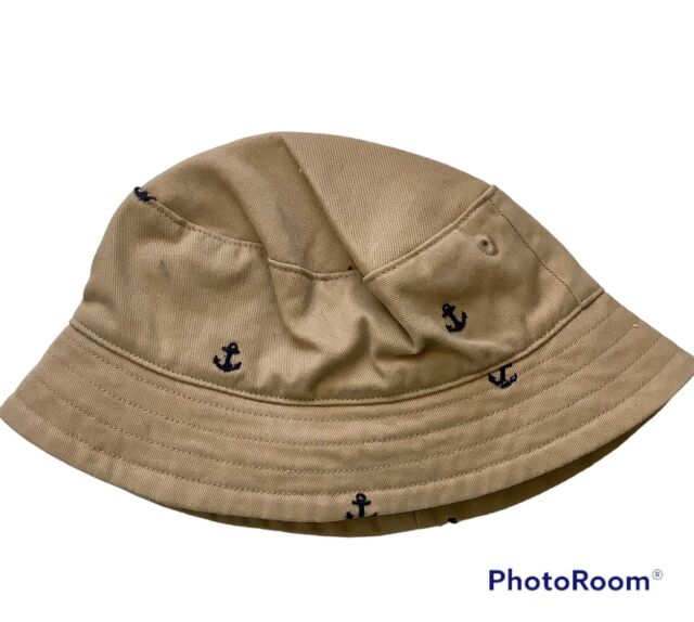 Janie and Jack Khaki Anchor Hat with Straps