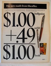 1966 Vintage The New Math from Sheaffer Ballpoint Refill or Both Photo Print Ad