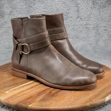 Sperry Top Sider Clinton Womens Ankle Boots Size 8 M Brown Zip Harness Booties