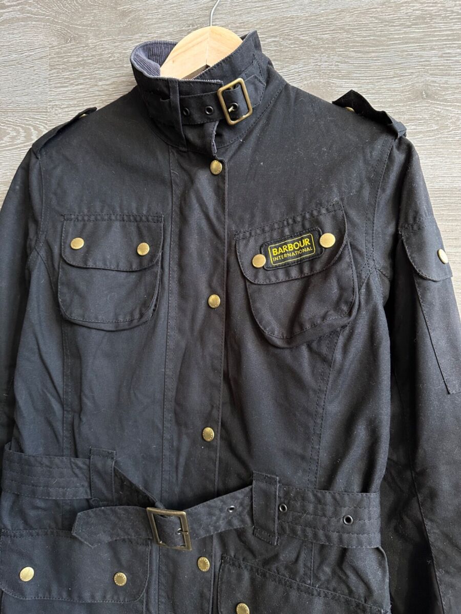 BARBOUR International Womens Waxed Belted Jacket | eBay BARBOUR International Womens Waxed Belted Jacket | eBay