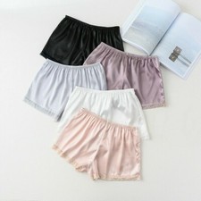 Women Satin Knickers Shorts Underwear Bloomers Briefs Panties Lace Sleepwear