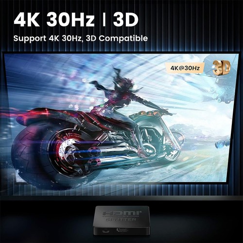 HDMI 4 Way Splitter Amplifier Duplicator 1x4 Hub 1 in 4 out 3D 4K x 2K HDCP 1.4 - Photo 7/12