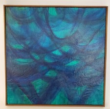 Bondi Beach Oil on canvas painting by I.B.Eisner (1925-2003) in teak frame