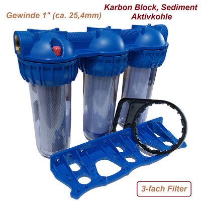 3-fach Wasserfilter 1'' Sediment - Aktivkohle - Karbonblock