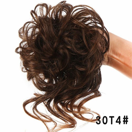 22 Colors Synthetic Hair Bun Chignon Curly Hair Bands Elastic False