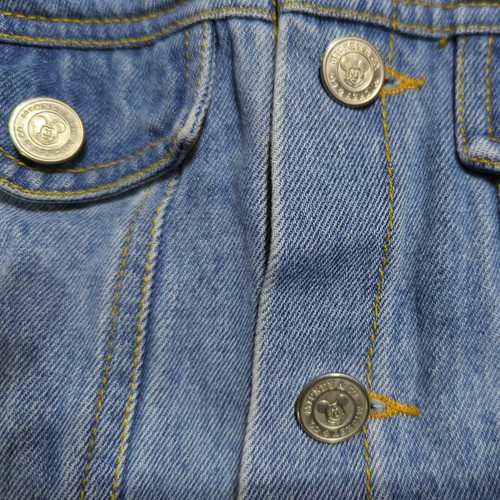 Disney & Co Denim Jacket Youth M Blue Vtg 90s Collared Button Mickey And Friends - Picture 4 of 6