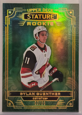 Dylan Guenther 2022-23 UD Stature Rookie Green 3/66 Coyotes #111 Photo Variant