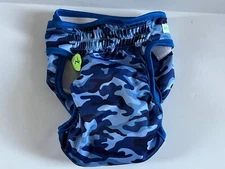 Wegreeco Washable Reusable Dog Diaper Large Adjustable Blue Camouflage Print