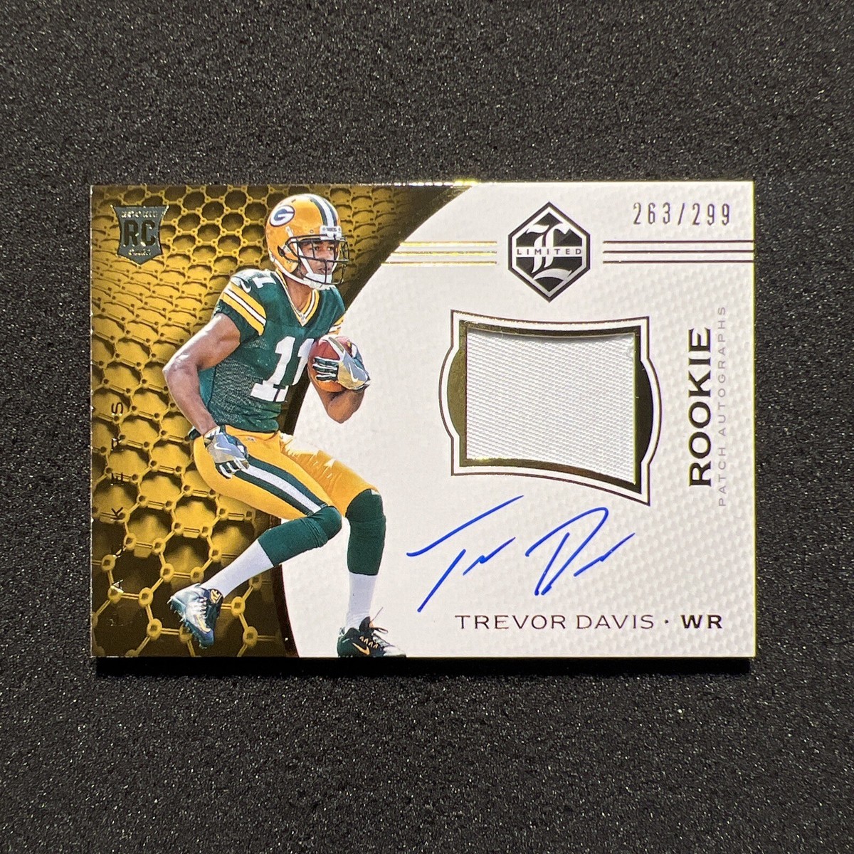 2016 Panini Limited TREVOR DAVIS #132 Rookie JERSEY AUTO PATCH 263