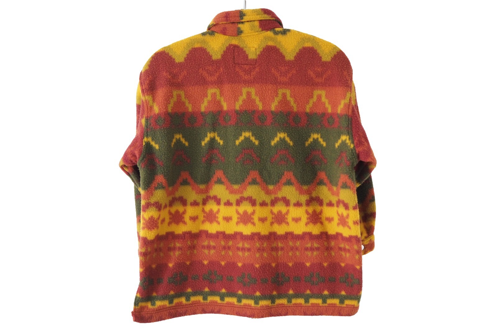 Vintage FLEECE Shirt Kids Sweater Button Up Abstract pattern ski jumper image 2
