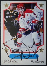 351 Darcy Werenka Lethbridge Hurricanes 1991/92 Ice Hockey original signiert
