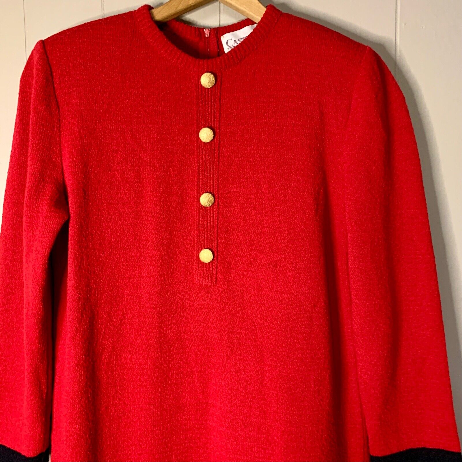 Vintage Castleberry Red Knit Dress SIZE 6 Women's… - image 2