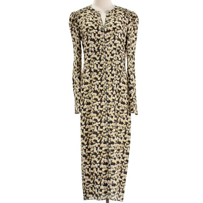Dorothee Schumacher NWT Daisy Blooming Opulence Midi Dress Sz 4 US 8 Black/Multi