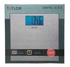 Taylor Digital Scale Large Blue Backlit Display 400 Lb Capacity