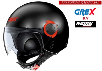 CASCO DEMI JET GREX G3.1 E KINETIC FLAT BLACK NERO RED XS 55 Cm MADE IN ITALY