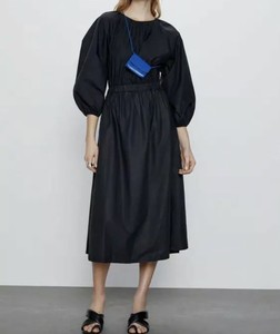 zara poplin dress black