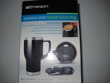 EMERSON Stainless Steel Heated Travel Mug 12V Power Adapter- 14 Fl. Oz 