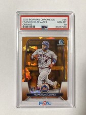 2023 Bowman Chrome Sapphire #35 - Francisco Alvarez RC Orange / 75 PSA 10 GEM MT