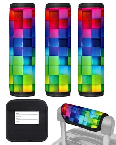 Luggage Handle Wrap 3Pcs Suitcase Identifier - Bag Strap Cover For Color Block