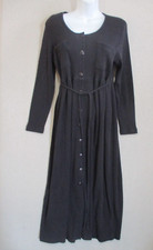 Vintage 90's Metropolitan Long Thermal Dress Size Large Black Grunge