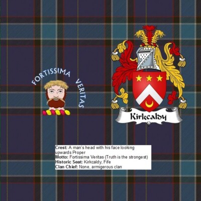 Scottish Clan Crest Kirkcaldy Rock Slate 14cm x 14cm Top Qualität Schiefer