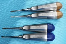 GERMAN  STR + CVD 3MM+4MM DENTAL SURGERY EXTRACTION LUXATING ELEVATOR-BLUE& GOLD