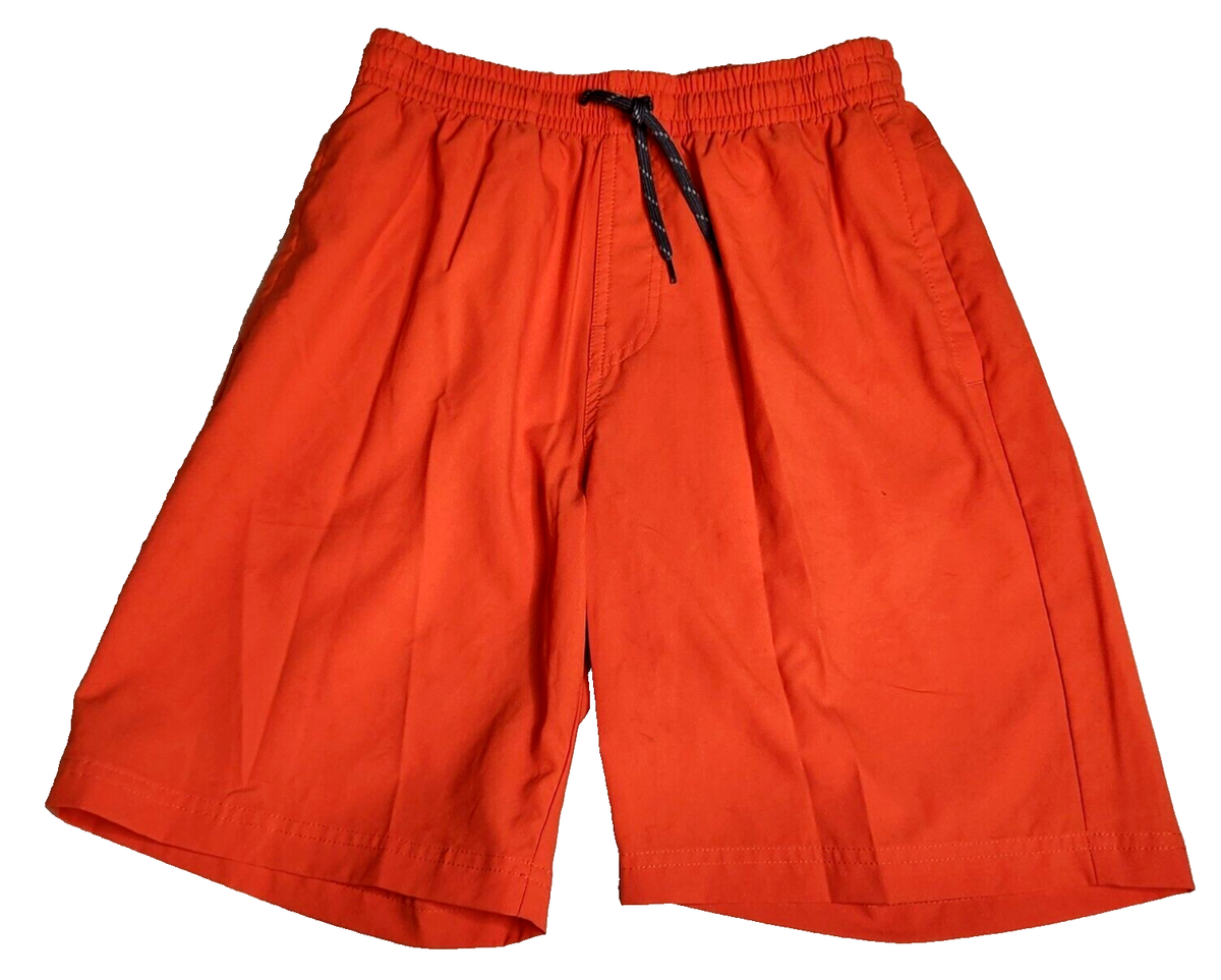 Columbia Sportswear Mens Shorts Sz S Orange Pockets Drawstring