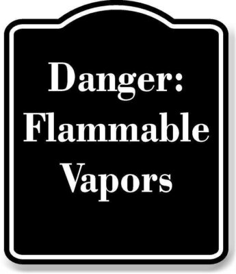 Danger Flammable Vapors BLACK  Aluminum Composite Sign