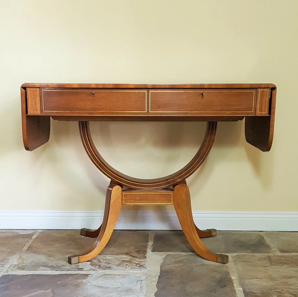 Regency Style Brass Inlaid Mahogany Sofa Table eBay