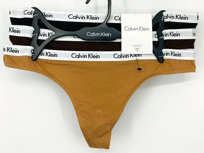 Calvin Klein Women Thong Medium 3 Pack Cotton Sexy Panties Seamless Lingerie  NEW | eBay
