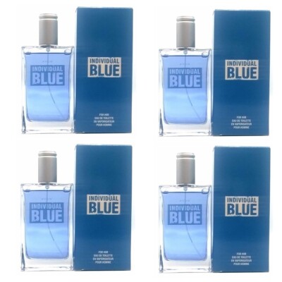 4 x AVON Individual Blue Eau de Toilette Natural Spray 100ml - 3.4fl.oz