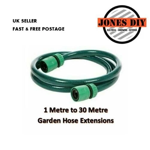 GARDEN HOSE CONNECTION EXTENSION KIT 1M 30M FREE CONNECTORS QUICK FIT