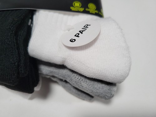 NIKE Brand Boys Socks Crew Cushioned Breathable Dri Fit 6 Pairs Shoe SZ 3Y-5Y - Picture 2 of 7