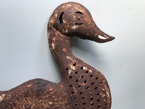 Alte rostige Metall große Mutter Gans Fahne einer Wetterfahne Skulptur Scheune Wandbild - Bild 17 von 21