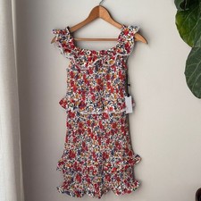 ASTR The Label Isabel Off The Shoulder Floral Ruffle and Lace Mini Dress