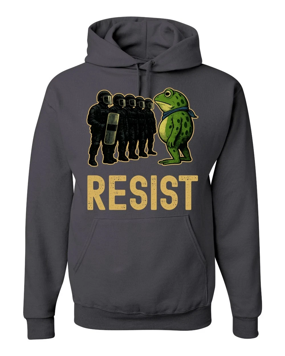 Frogs Against Fascism, Portland Frog, Resist Frog, Protest Pullover Hoodie