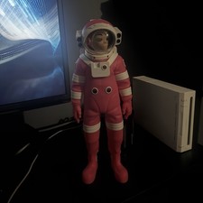 Super Plastic Astronaut Figure Red/White Space Theme Boxed w/ Box