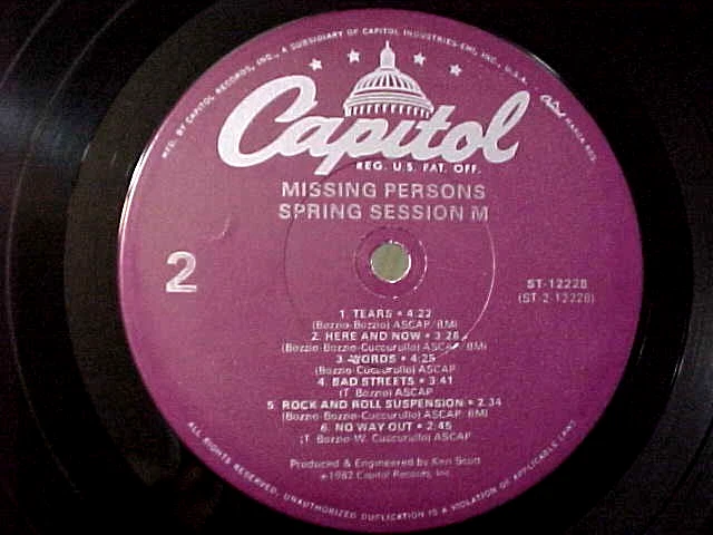 MISSING PERSONS -SPRING SESSION M - NM VINYL & EX COVER & EX AUDIO- FULLY TESTED - Image 4 of 4