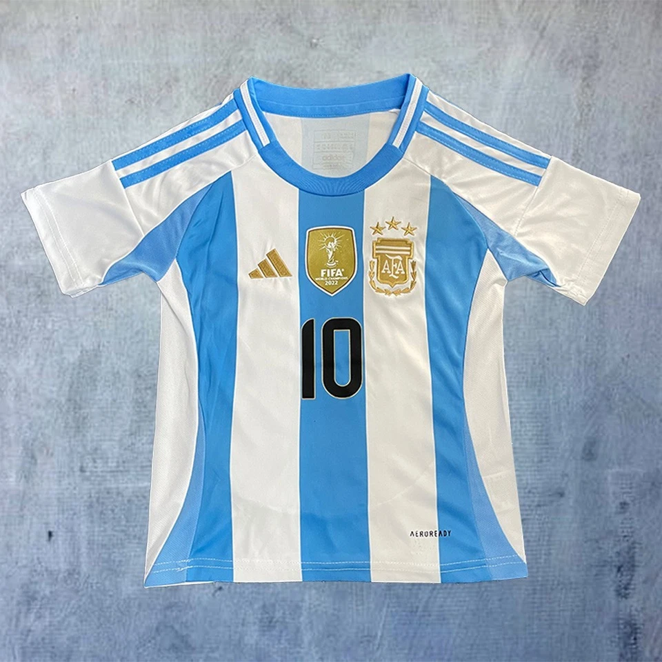 2022 Argentina National Team Kids Retro Soccer Kit - Lionel Messi Edition - Image 2 of 4