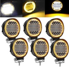 5 Round Led Spot Light Pods Work Flood Driving Fog Lamp Offroad 4wd Atv Truck