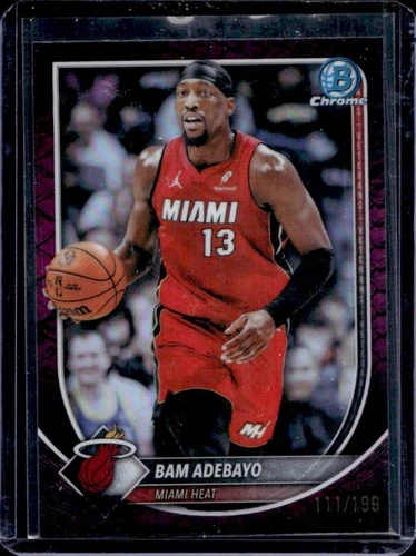 2025-26 Bowman Bam Adebayo Chrome Reptilian Fuchsia Refractor #/199 Heat