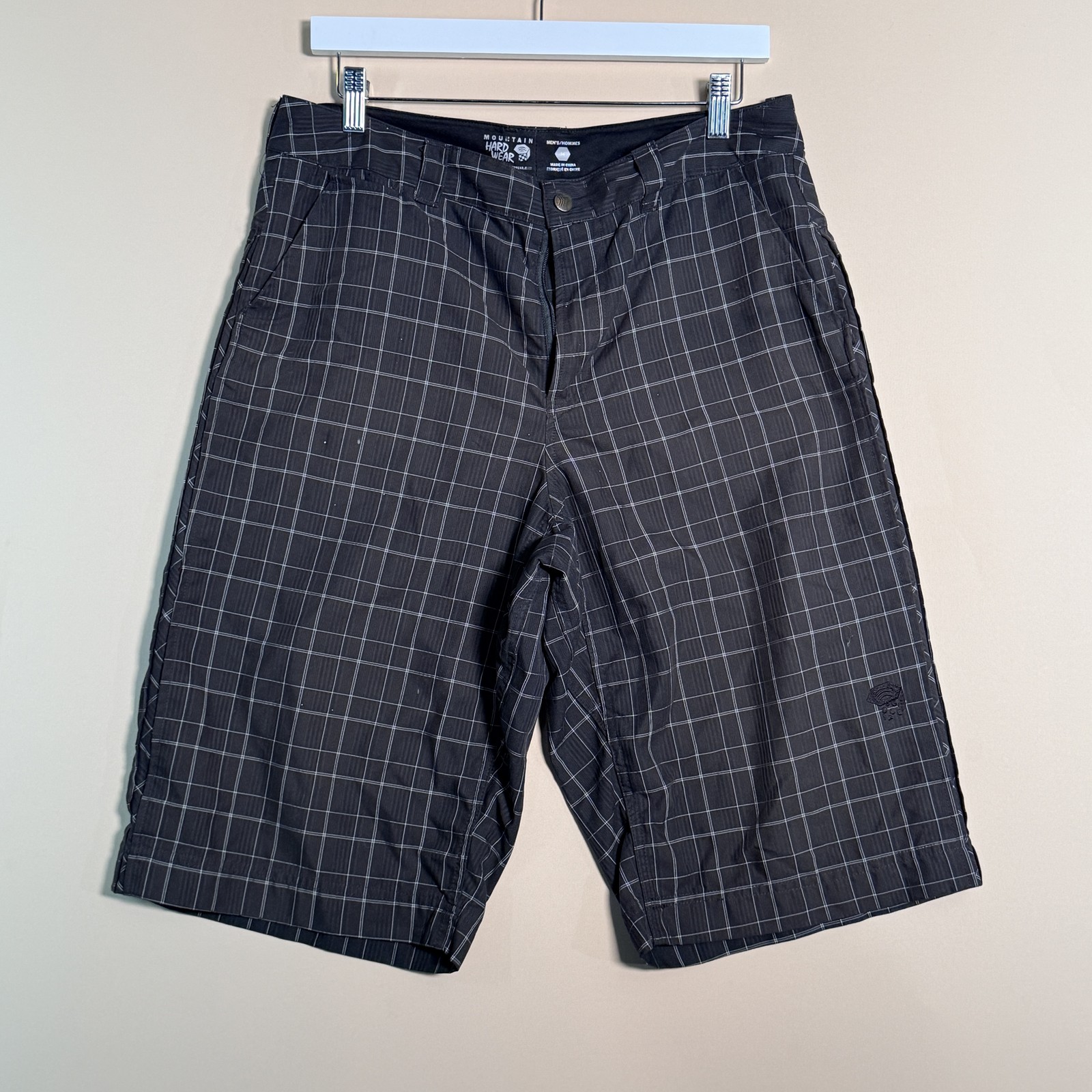 Mountain Hardwear Brown Check Flat Front Shorts Men's Size Medium M