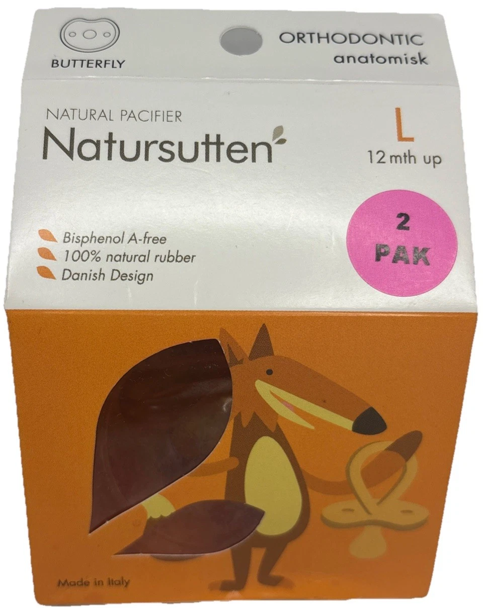 Natursutten 2-Pack Natural Rubber Pacifiers—Safe/Soft Pacifier—SHIPS IN 24 HOURS