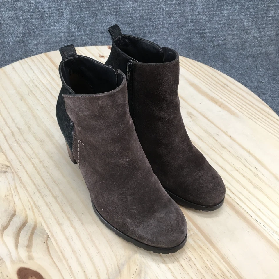 Paul Green Botas Mujer UK 4.5 US 7 Botines Tacones Cremallera Lateral Marrón Gamuza Foto 3 de 4