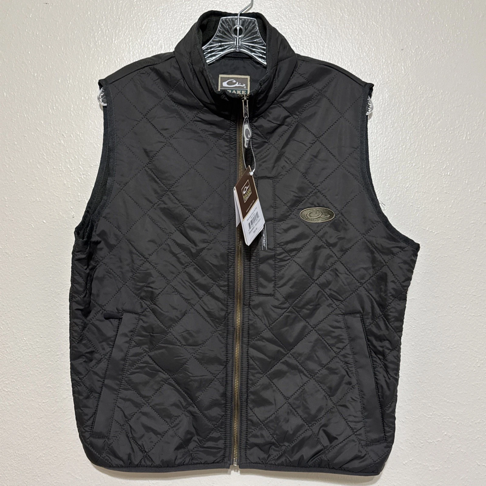 Drake Waterfowl System Vest Men Sz S Green Quilted Lined Zip Up Magnattach
