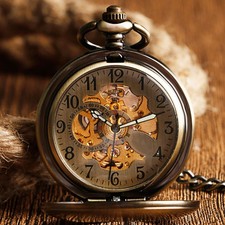 Men's Pocket Watch Mechanical Automatic Retro Desig Alloy case Classic Luxury